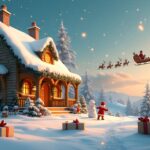 A festive collection of Christmas-themed scene